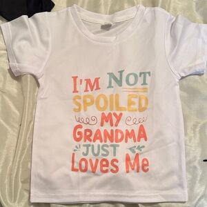 Kids' White Graphic Tee - "I'm Not Spoiled My Grandma Just Loves Me"